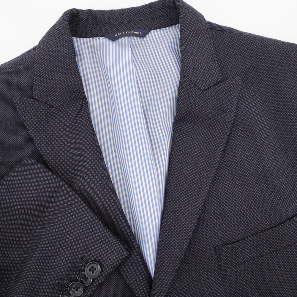 Banana Republic Tailored Fit Wool Blazer Navy Blue Long Sleeve Mens 42R Flaw